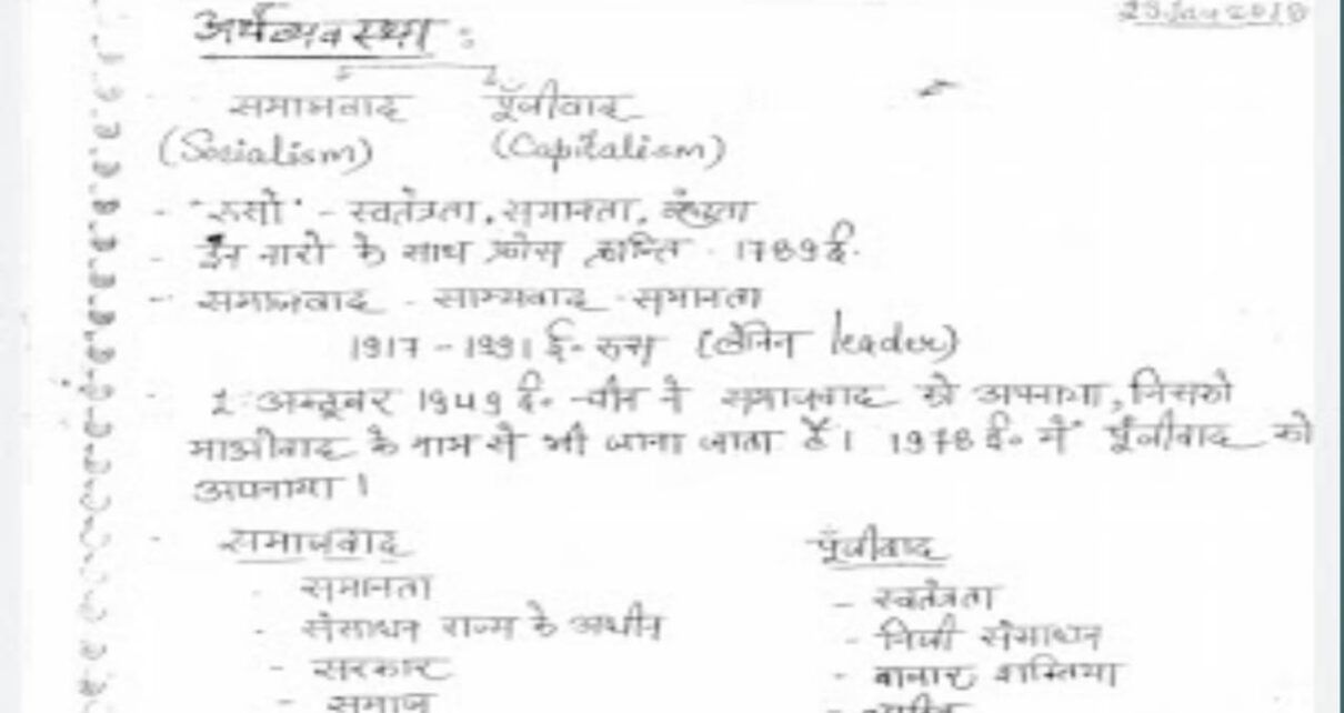 indian economy handwritten notes pdf download